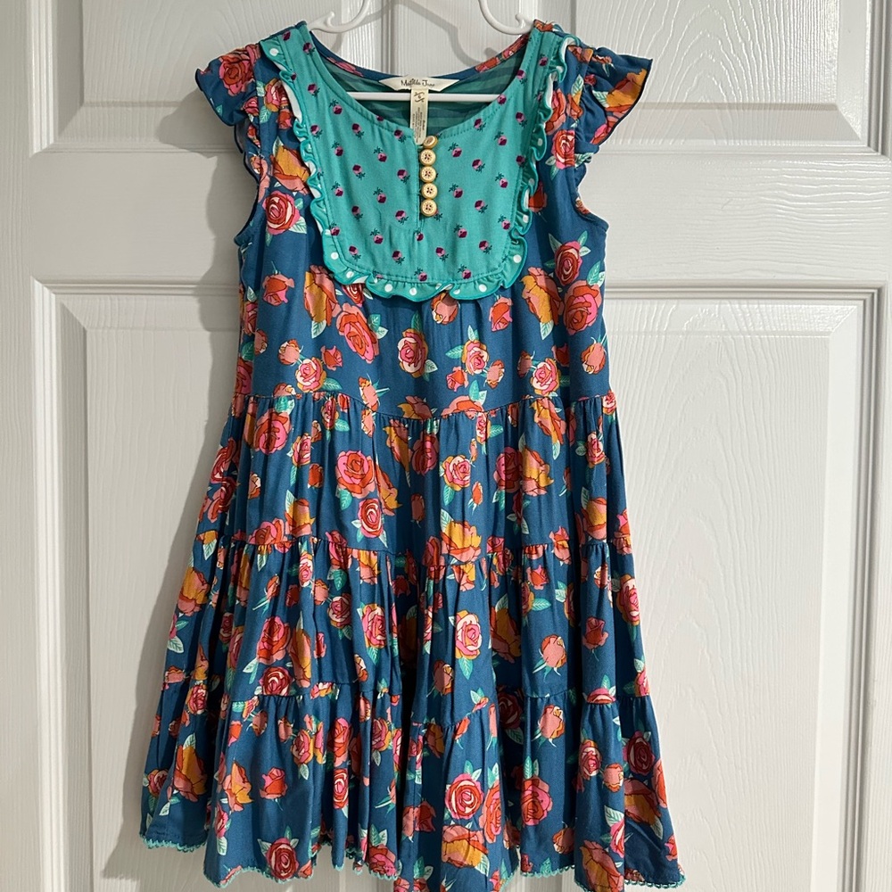 Matilda Jane Floral Kids Dress in Blue and Green